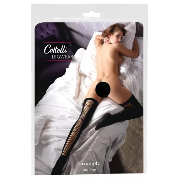 Cottelli - Seksualios kojinės iki šlaunų - juodos