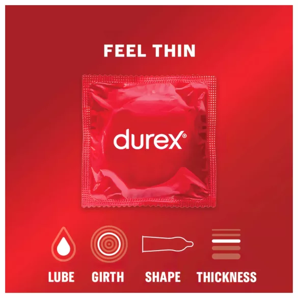 Durex Feel Thin - natūralaus pojūčio prezervatyvai (3 vnt.)