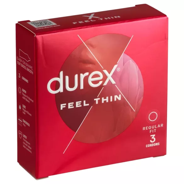 Durex Feel Thin - natūralaus pojūčio prezervatyvai (3 vnt.)
