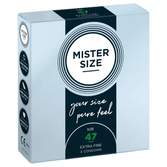 Mister Size - plonas prezervatyvas - 47 mm - 3 vnt