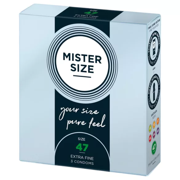 Mister Size - plonas prezervatyvas - 47 mm - 3 vnt
