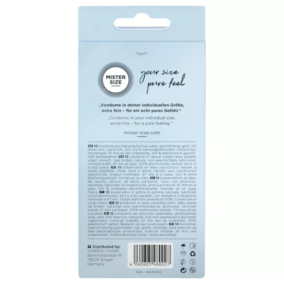 Mister Size - plonas prezervatyvas - 47 mm - 10 vnt