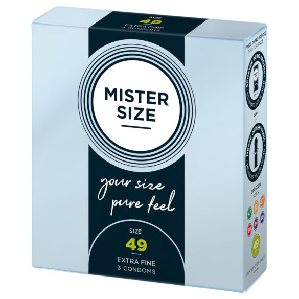 Mister Size - plonas prezervatyvas - 49 mm - 3 vnt.