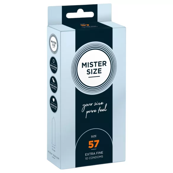 Mister Size - plonas prezervatyvas - 57mm - 10 vnt