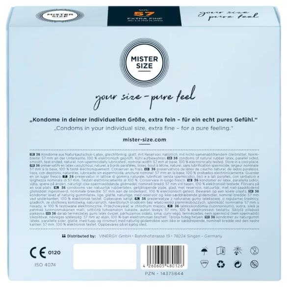 Mister Size - plonas prezervatyvas - 57 mm - 36 vnt