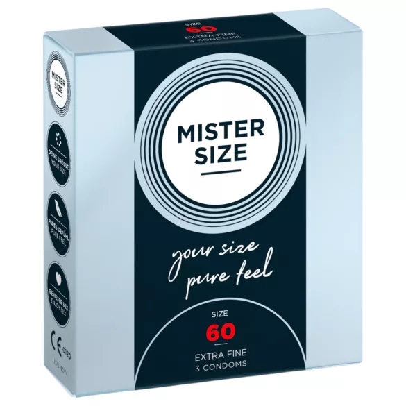 Mister Size - plonas prezervatyvas - 60 mm - 3 vnt