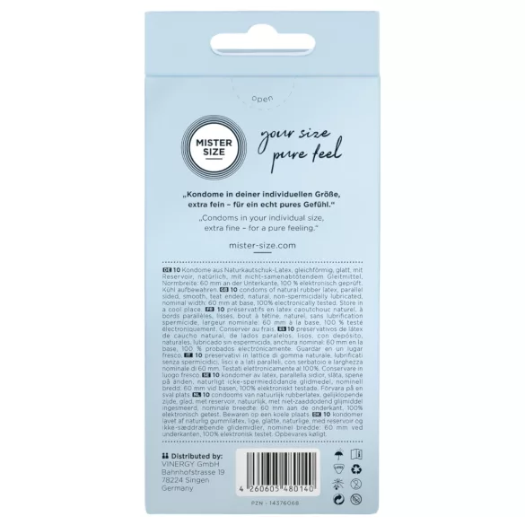 Mister Size - prezervatyvai - ploni - 60 mm - 10 vnt