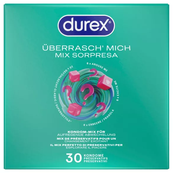 Durex Surprise Me - prezervatyvų rinkinys - 30 vnt