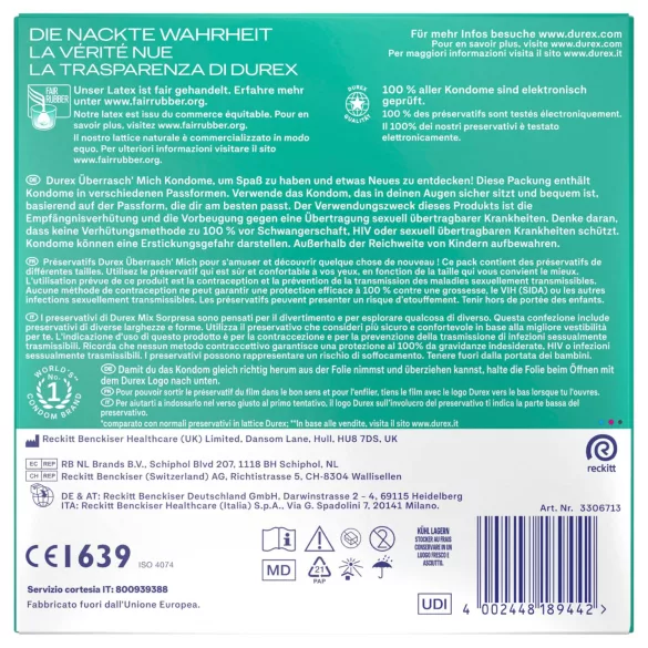 Durex Surprise Me - prezervatyvų rinkinys - 30 vnt