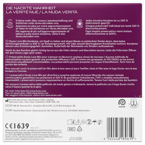 Durex Love Mix - prezervatyvų rinkinys - 40 vnt