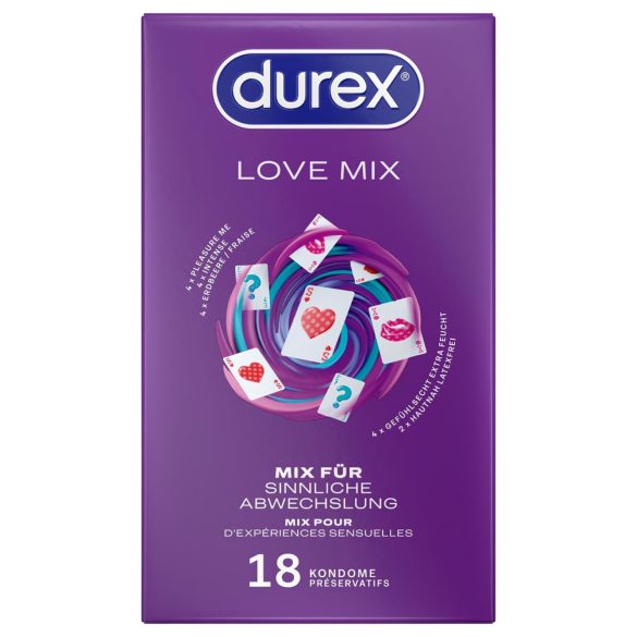 Durex Love Mix - prezervatyvų rinkinys - 18 vnt