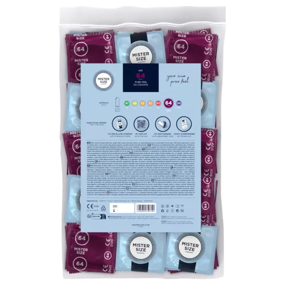Mister Size - prezervatyvai ploni - 64mm - 100 vnt