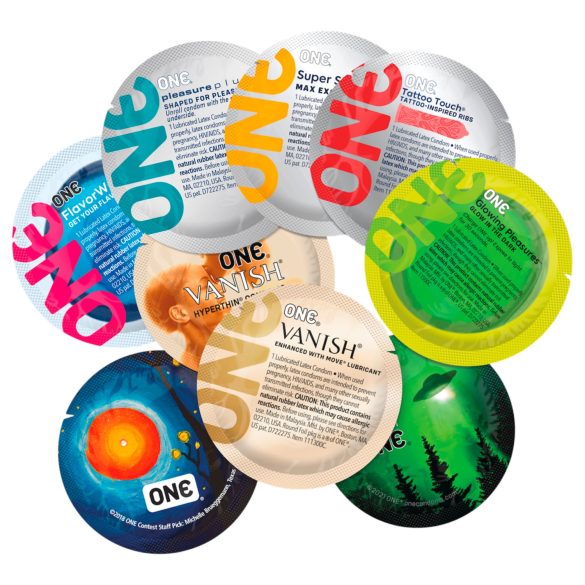 ONE - prezervatyvų rinkinys - mišrus malonumas - 12 vnt