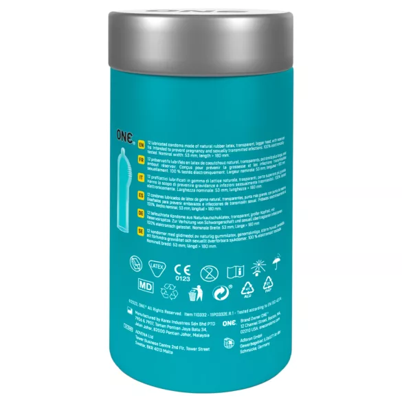 ONE Pleasure Plus - prezervatyvai su vidinėmis briaunomis - 12 vnt