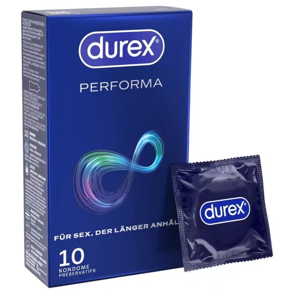 Durex Performa - prezervatyvai vyrams - ilgiau trunkančiam seksui - 10 vnt