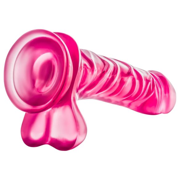 B Yours Basic 8 - dildo su sėklidėmis - 23cm - rožinis