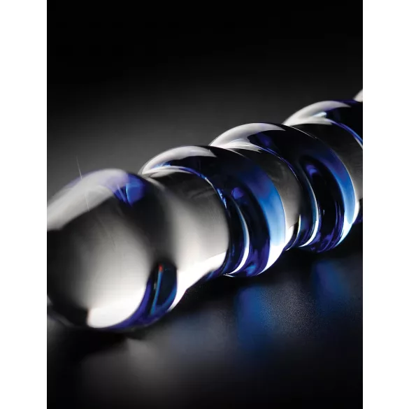 Icicles No. 5 - stiklinis dildo - spiralės forma - skaidrus mėlynas