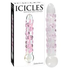 Icicles No. 7 - stiklinis analinis dildo su burbuliukais