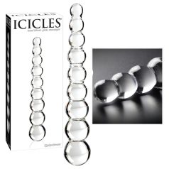 Icicles No. 2 - stiklinis dildo su burbuliukais - permatomas