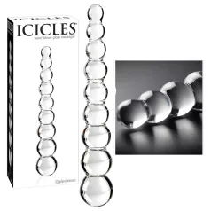 Icicles No. 2 - stiklinis dildo su burbuliukais - permatomas