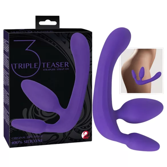You2Toys - Triple, prisegamas dildo be dirželio (violetinis)
