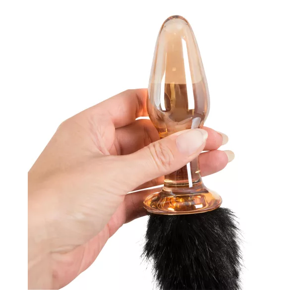 You2Toys - stiklinis analinis kaištis su kačiuko uodega