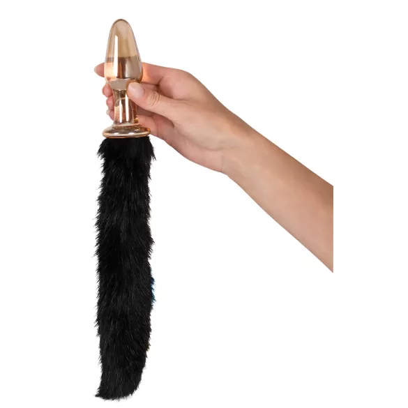 You2Toys - stiklinis analinis kaištis su kačiuko uodega