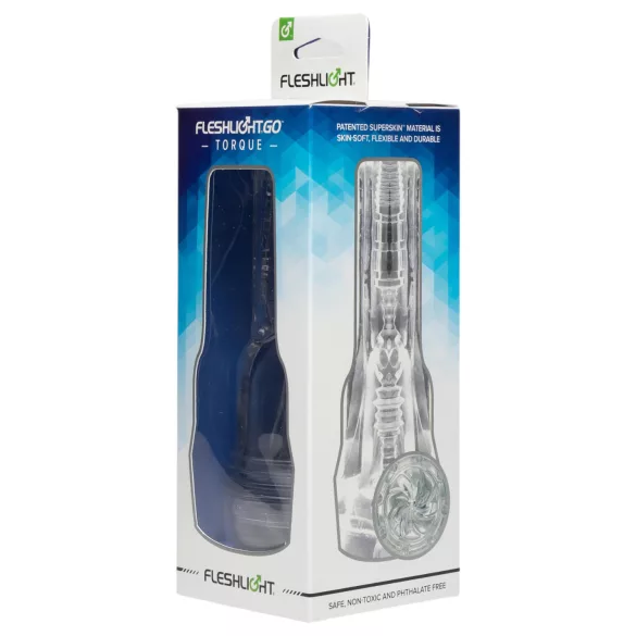 Fleshlight GO Torque - masturbatorius - kompaktiška vagina - skaidrus