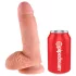 King Cock - dildo su sėklidėmis - 18 cm - kūno spalvos