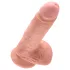 King Cock - dildo su sėklidėmis - 18 cm - kūno spalvos