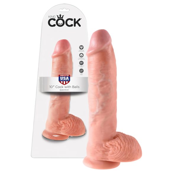 Karališkas gaidys 10 rutulinių didelis dildo (25 cm) - natūralus