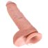 Karališkas gaidys 10 rutulinių didelis dildo (25 cm) - natūralus