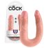 Karališkas „King Cock“ dvigubas dildo (vidutinis) - natūrali spalva