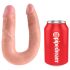 Karališkas „King Cock“ dvigubas dildo (vidutinis) - natūrali spalva