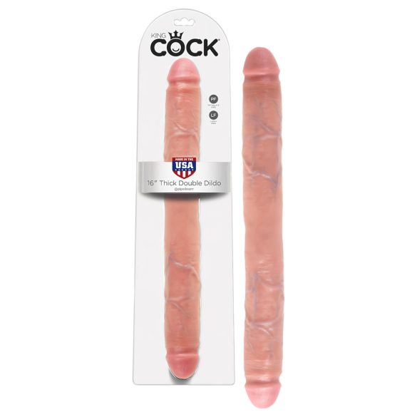 Karališkas Kokteilis: 41 cm didelis dvigubas dildo - natūrali spalva