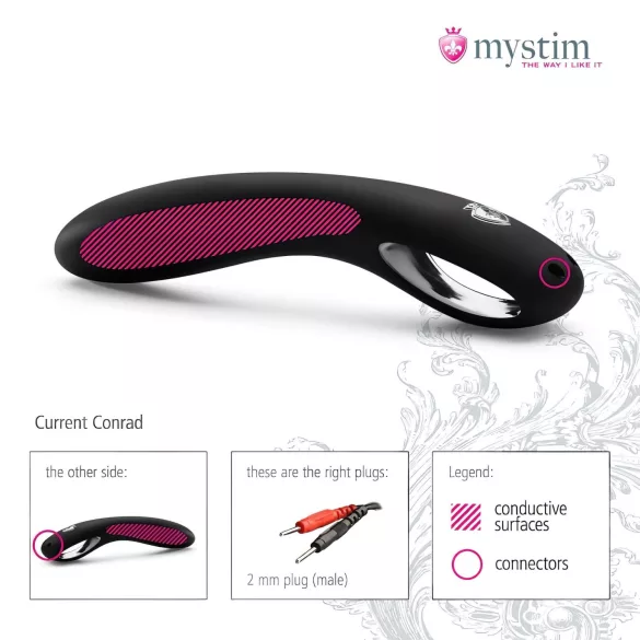 mystim Current Conrad - silikoninis elektro dildo