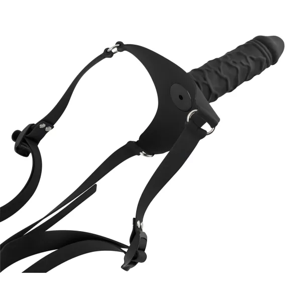 You2Toys - silikoninis strap-on diržas - juodas dildo