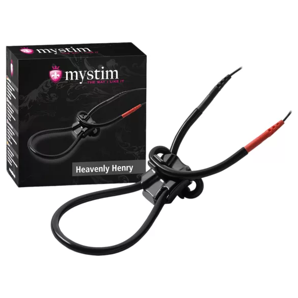mystim - elektrostimuliacijos penio žiedas - juodas
