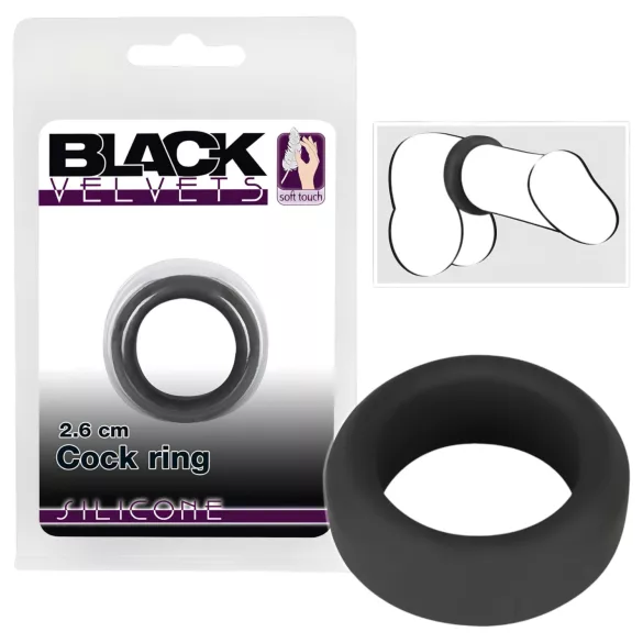 Black Velvets - penio žiedas storomis sienelėmis 2,6 cm - juodas