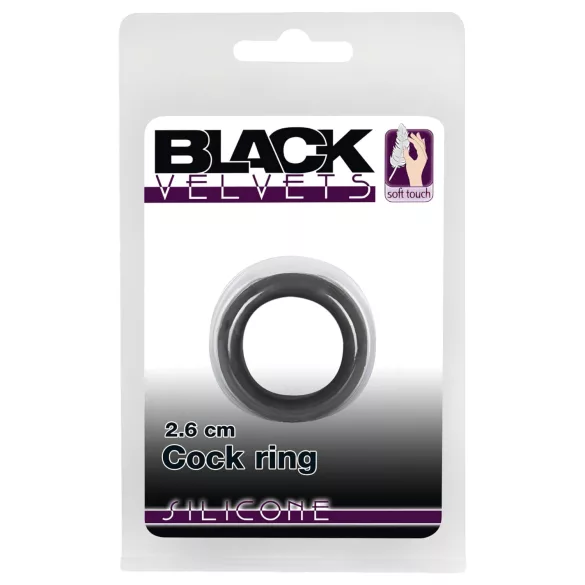 Black Velvets - penio žiedas storomis sienelėmis 2,6 cm - juodas