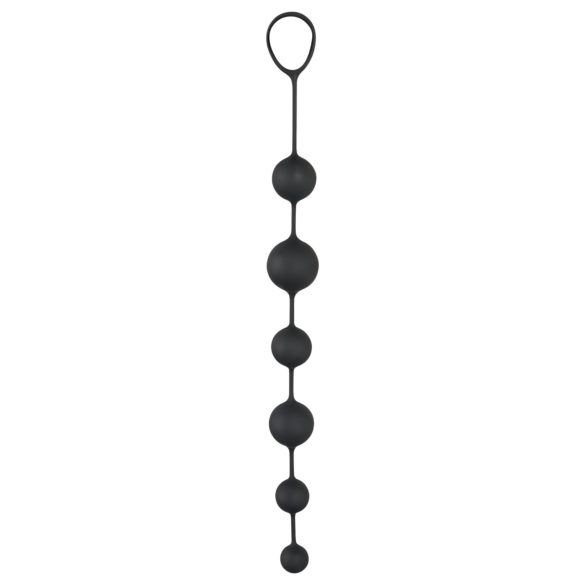 Black Velvets - analinis dildo su 6 rutuliukais - juodas