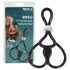 You2Toys - Trigubas, reguliuojamas penio ir sėklidžių žiedas (juodas)