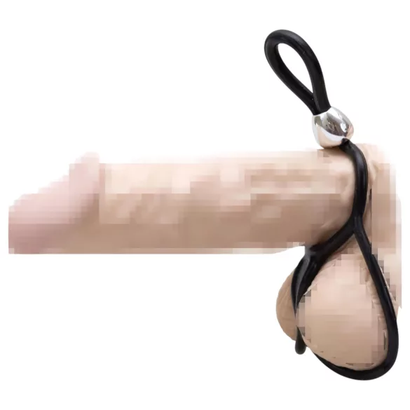 You2Toys - Triguba reguliuojama penio ir sėklidžių žiedas - juodas