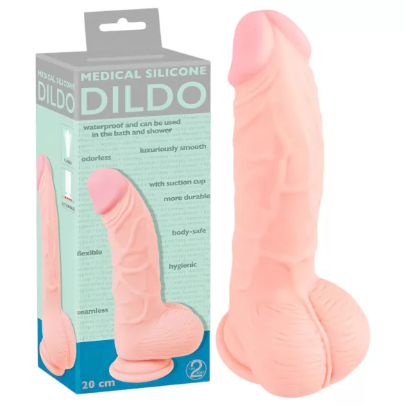 You2Toys - Medical - medicininis silikono dildo (20 cm, kūno spalvos)