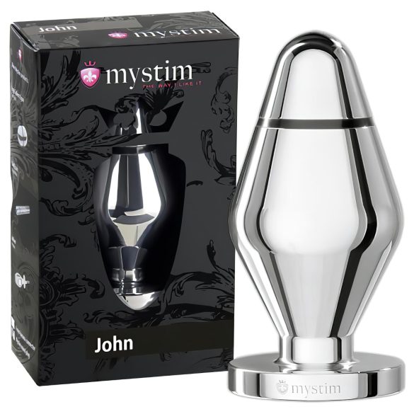 mystim Mažasis Jonas - elektrinis analinis kaištis - sidabrinis (didelis)