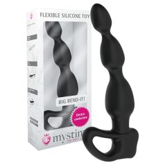  mystim Big Bend-it! - elektros analinis dildo su rutuliukais - juodas