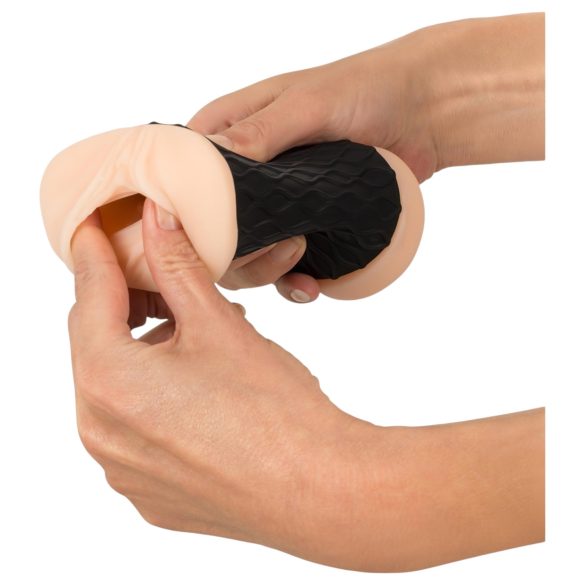 Nature Skin - vaginos ir analinis masturbatorius - kūno spalvos/juodas