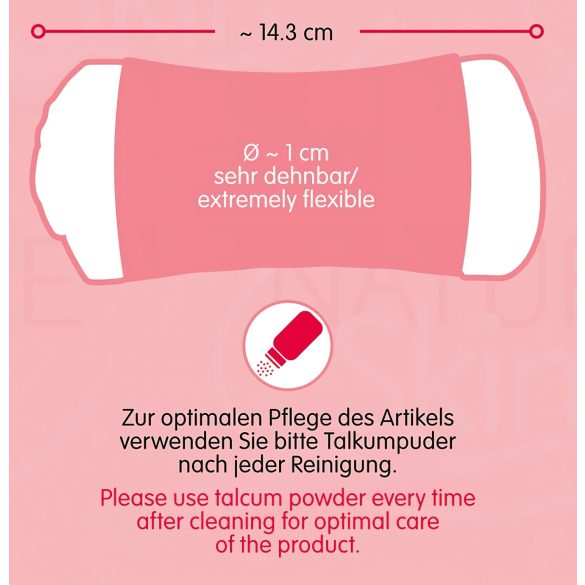 Nature Skin - vaginos ir analinis masturbatorius - kūno spalvos/juodas