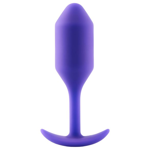 b-vibe Snug Plug 2 - analinis kaištis su dviem kamuoliukais 114g - violetinis