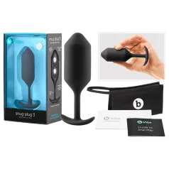   b-Vibe Snug Plug 3 - dvigubas rutuliukų analinis kaištis (180 g, juodas)
